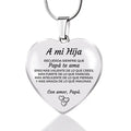 Stainless Steel Pendant Necklace with Interchangeable Peach Heart and Keychain Necklace