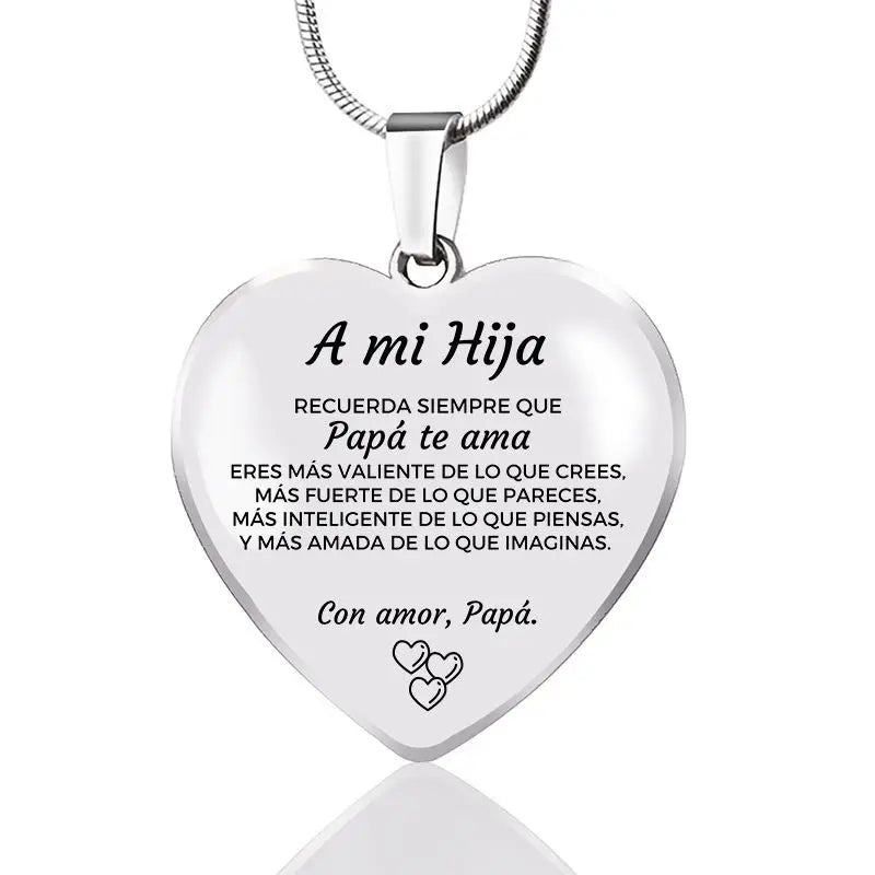 Stainless Steel Pendant Necklace with Interchangeable Peach Heart and Keychain Necklace