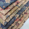 F183 Floral Printed Cork Leather Versatile Nature-inspired Cork for Bags Purse Wallets Hats Handcrafts Furniture Decorative