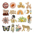 Iron on Embroidery  Brown pink Color rainbow butterfly Flower Goodvibes Patch for  Clothes Hat Decoration