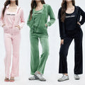 F230504 Custom Women Winter Clothes Fleece Velvet Jogger Pants with Zip Hoodie Casual Outfit Two Piece Set Women Clothing