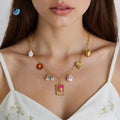 SUMMLY Trend Wholesale DIY Charm Necklace 18K Gold Plated Stainless Steel Chain Necklace for Woman Fashion Jewelry