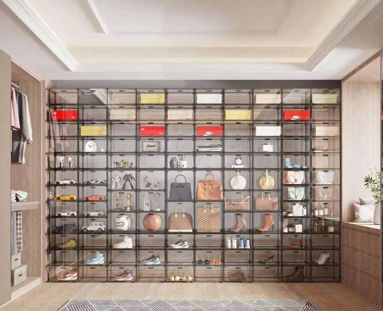 Top Sale Stackable Storage Bins Shoe Box Transparent Top 10 Best Selling Plastic Basket Custom Shoe Boxes With Logo