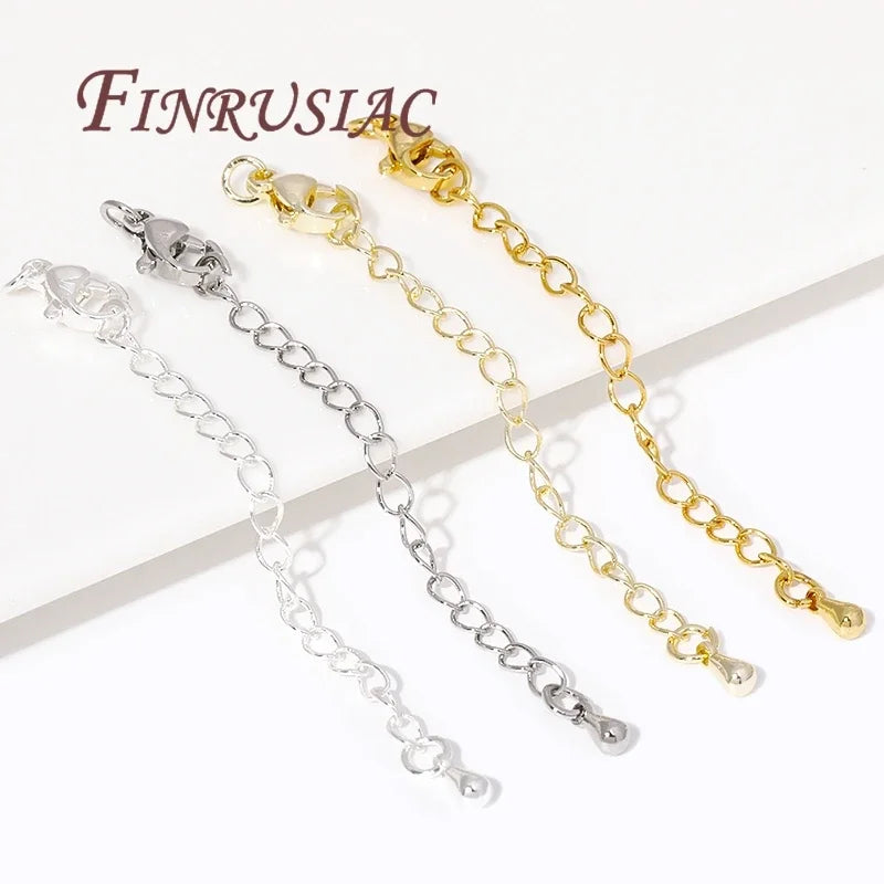 18K Gold Plated Lobster Clasp Connectors Extended Tail Chains for DIY Bracelet Making Jewelry Findings & Components