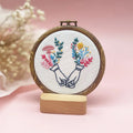 Colourful Embroidery Kit DIY Cross Stitch Kit Including Embroidery Cloth with Floral Pattern and Starter Tools Kit