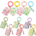 2025 New Fruit Pattern Multi-layer Card Holder Silicone Bead Bracelet Keychain Printed Zipper Coin Purse