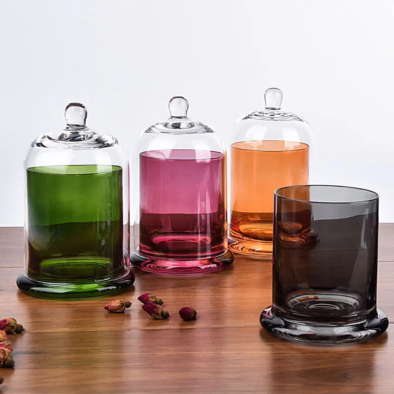 Customizable Logo Colorful Glass Candle Holders Transparent Crystal Bell Shape for Home Decoration for Valentine's Day