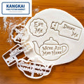 New Arrival Food Grade Plastic Cookie Cutter Bottle Teapot Design Alice Theme Biscuit Fondant Mold for Decoration Tools