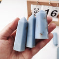 Wholesale Polished Angelite Tower Crystal Point Healing Stone Wand for Feng Shui Home Decor Mascot Style Crystal Point Crystals