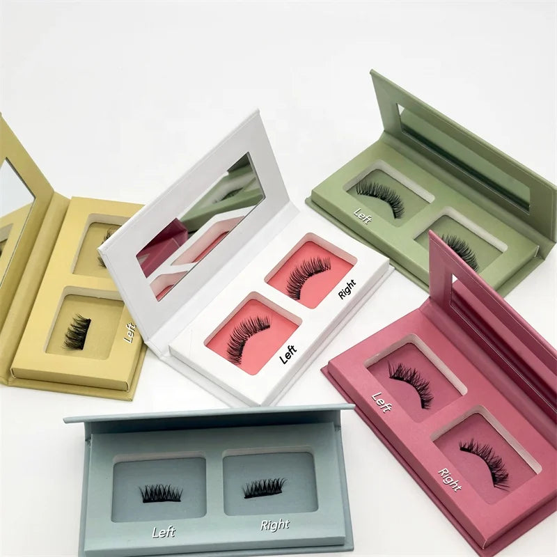 2026 Sunland  New Products  Handmade No Glue Needed No Eyeliner False Eyelashes Soft Magnets Quantum Magnetic Lashes Set