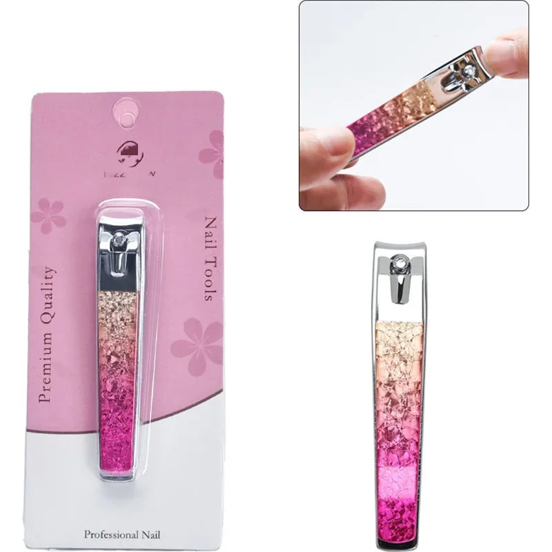 Popular Style Luxury Rain Bow Color Big Size Stainless Steel Sharp Toe Nail Clipper Nail Cutters for Gifts