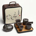 Luxury Ceramic Vintage Chinese Kung Fu Tea Cup Pot Gift Box Set Porcelain Travel Camping Portable Tea Set