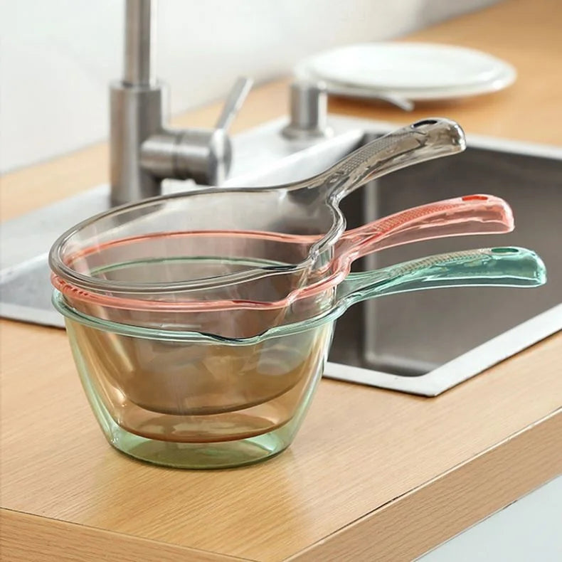 2026 New Plastic Household Water Spoon Can't Break Transparent Ladle Bath Water Spoon Water Thickened Kitchen