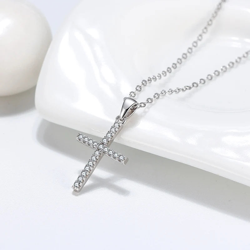 RINNTIN BSN219 Hot Selling 925 Sterling Silver 14K Gold Plated Cross Necklace for Women