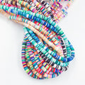 Flat Round Polymer Multi-color Clay Beads Loose Space Slices for Kids Bracelet DIY Accessory