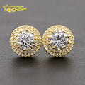 New Arrivals Bulk Stock Iced Out Man Stud Earrings Baguette Moissanite Diamond Screw Back Setting Hip Hop Stud Earring 925