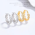 Fashion Earrings Jewelry 925 Sterling Silver Earrings Figure 8 Eight Shape Diamond Zircon Gold Plated Hoop Earrings Women