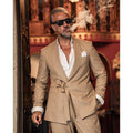 Casual Men's Suits Tailored 2 Pieces Solid Color Belt Shawl Lapel Pockets Blazer Pants Plus Size Custom Made Occasions