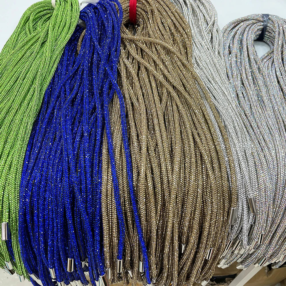 S528 Luxury Hoodie Strings Bling Diamond Cord Rhinestone Hoodies String Crystal Diamond Cord Trimming for Decoration