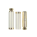 Wholesale Stock Goods Pearl White Print UV Iridescence with Gold Color Lipstick Tube Container Packaging