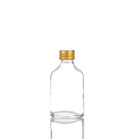 Flat Shape Juice Glass Bottles Packaging for Beverage Factory French 50ml Screen Printing Clear Screw Cap Conical Zy-50ml CN;ZHE