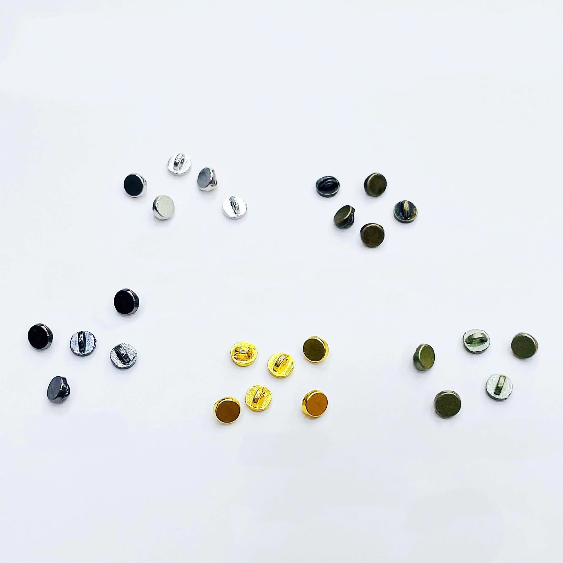 4mm Easy Flat Metal Alloy Buttons Craft Doll Sewing Accessories Small Mini Toy Decorative Garment Gold Silver Black Coat Button