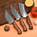Naixin NX-K2517 Hand Forged VG10 Stainless Steel Fixed Blade Boning Knife Rosewood Handle Leather Sheath Ambidextrous