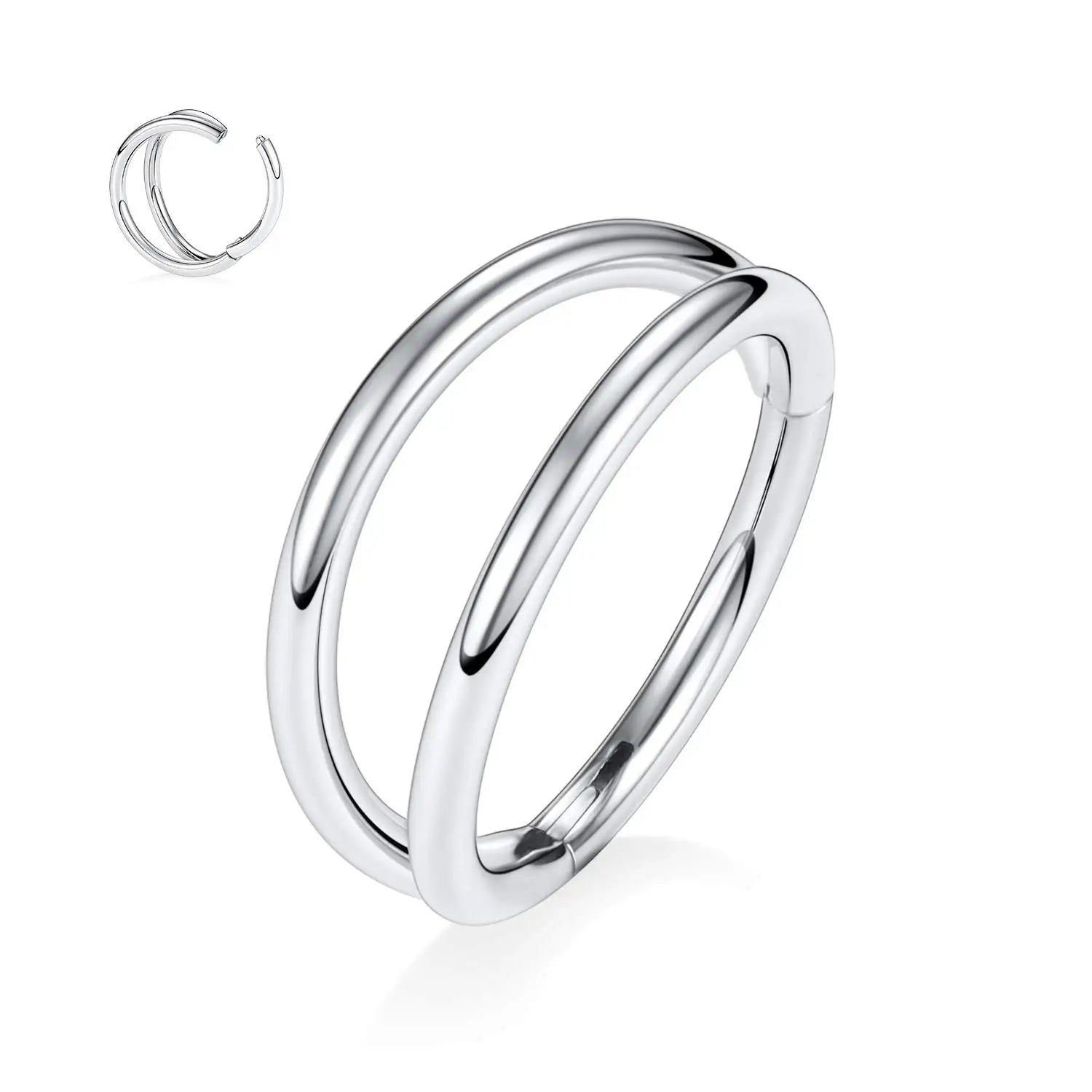 Wholesale Custom F136 Titanium Earrings Nose Ring Piercing Jewelry Single Side Closed Loop Gold Claw Setting for Weddings Gifts