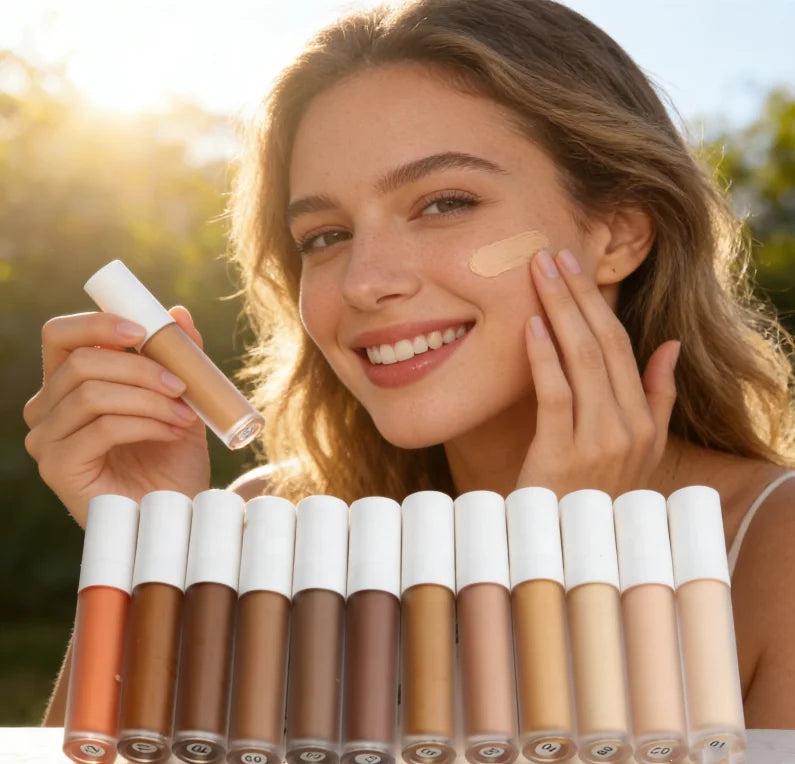 Private Label Natural Liquid Concealer Makeup Foundation Full Coverage Mineral Palette Sunscreen Whitening Benefits for Contour