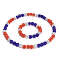 Factory Wholesale New 2pcs Set 10mm Bling Rhinestone Drip Chain Beaded Baseball Necklace Bracelet Set for Men Women
