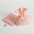 Hot Sale 8x10cm Light Orange Cotton Canvas Drawstring Pouch Bag Smooth Ribbon Bow Bracelet Package Fashionable Jewelry Container