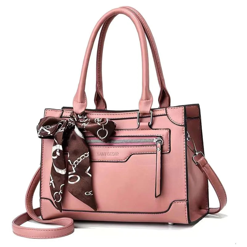 2023 New Style PU Leather Women's Handbags Casual Large Capacity Zipper Closure Tote Bag