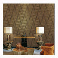 Latest Gold and Brown Luxury Wave Stripe Embossed Vinyl Wallpaper Living Room Decor Wall Covering Home Decoration Wallpaper