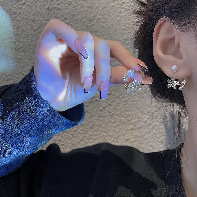 FanYue Custom 2023 New Jewelry Gold Flower Pearl Earrings for Women