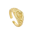 Wholesale Ins Chunky Rings 18K Gold Plated Adjustable Ring 925 Sterling Silver Jewelry Retro Silver Rings Women
