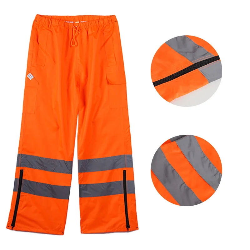 Hivis Cargo Trousers Outdoor Waterproof Breathable Raincoat Rain Men Work  Pants