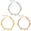 High-quality Heart Bracelet Ins Niche Design Multi-layer Winding Net Red Titanium Steel Bracelet Female Bracelet Jewelry