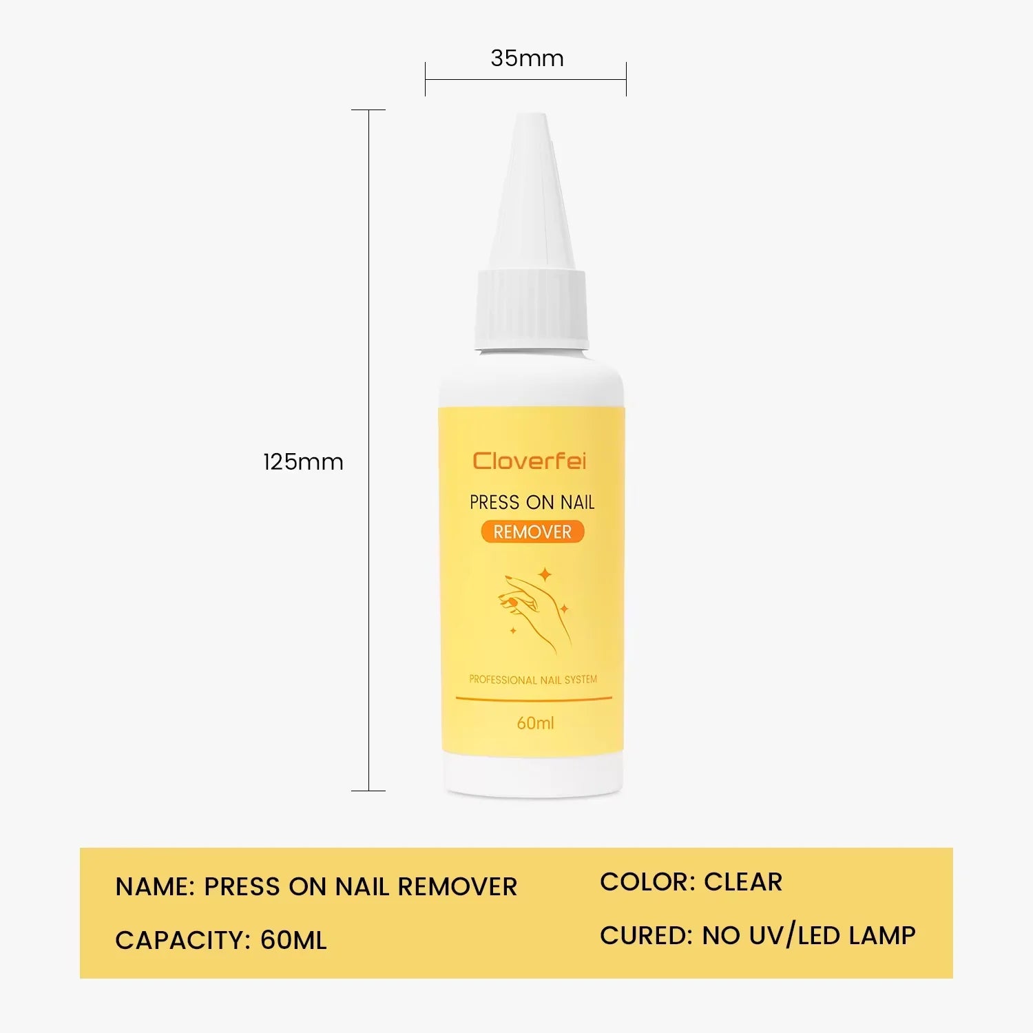 Cloverfei Factory Wholesale Nail Remover Liquid 10 Seconds Fast Removal Low Odor Glue Dissolver in Stock Ready Goods