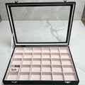 Wholesale Bulk Stackable 12 18 24 30 Slots Grids Velvet Jewelry Watch Tray Display Box with Lid Organizer