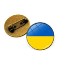 Wholesale Custom Ukraine Lapel Metal Flag Round Pin Badge Metal Crafts