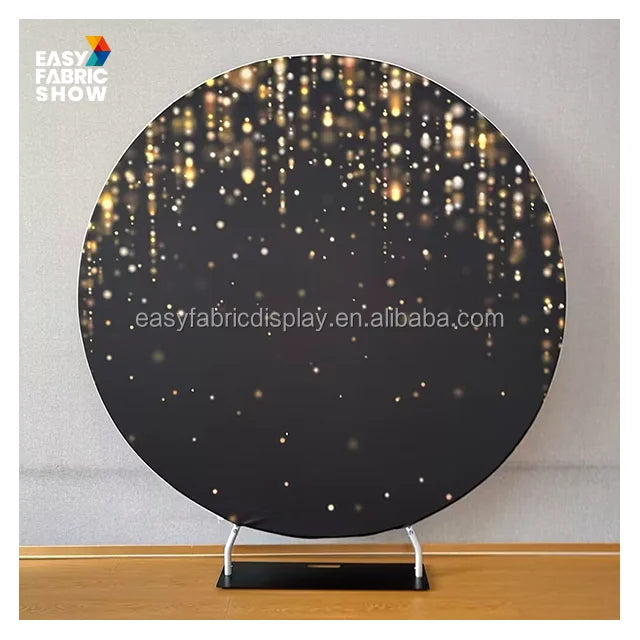 Hot Sale White Aluminum Frame round Circle Wall Backdrop Custom Logo Cartoon Style Event Decor Supplies for Weddings