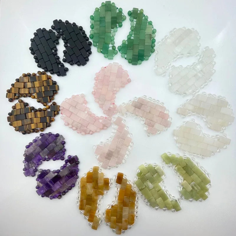 Crystal Eye Patch for Cold Hot Compress Relieve Fatigue Amethyst Eye Mask Gemstone Eye Cover