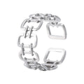 BM Fashion Hollow Stainless Steel Silver Rings Jewelry Women