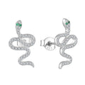 Real Fashion 925 Sterling Silver Luxury Line Snake Stud Earrings for Women Party Charm Fine Jewelry