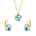 Colorful Zircon Note Jewelry Set Stainless Steel Jewelry Women Earrings and Pendant Statement Gold Jewelry Sets