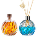 Wholesale European 100ml 250ml for Shape Round Clear Glass Essential Oil Diffuser Bottle with Screw Lid Screen Printed Cork Cap
