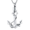 Cremation Jewelry Stainless Steel Memorial Pet Keepsake Anchor Pendant Urn Necklace for Ashes