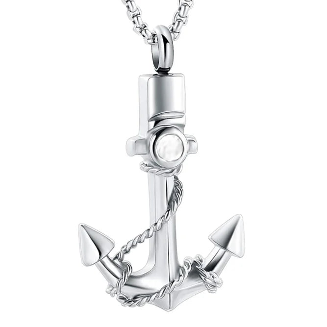 Cremation Jewelry Stainless Steel Memorial Pet Keepsake Anchor Pendant Urn Necklace for Ashes