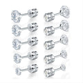 Earrings Screw Bag Square O-ring Stitch 16G Spiral Probe Sensitive Ear Low Toleration Stainless Steel Earring Set