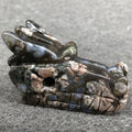DIY Wholesale all kinds of color hand carved custom size natural blue labradorite crystal dragon head bone